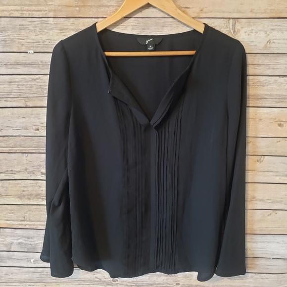 GNW Black Long Sleeve Blouse Size Medium - Picture 2 of 7